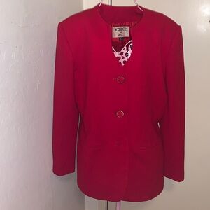 -Vintage Kasper Women's Red Suit Jacket & Skirt Size: 10 As Is